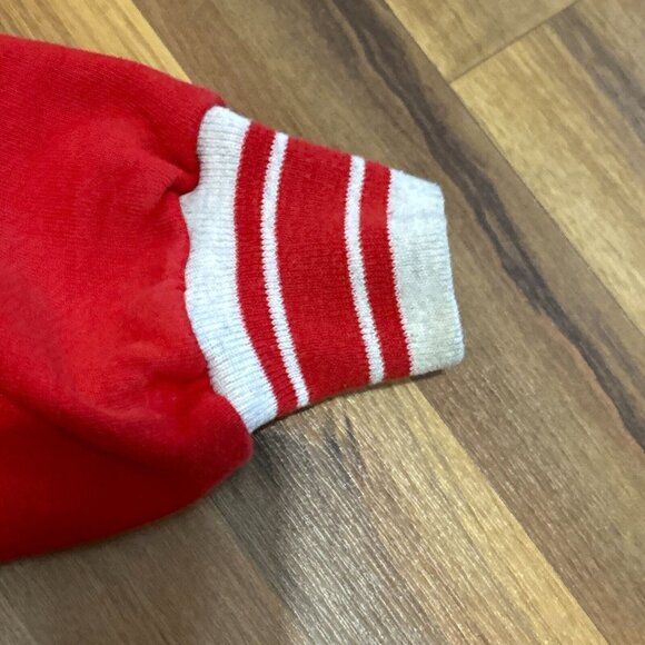 Vtg Disney Mickey & Co Varsity Jacket Lined Coat Snap Gray Red Sweatshirt Large - Picture 9 of 16